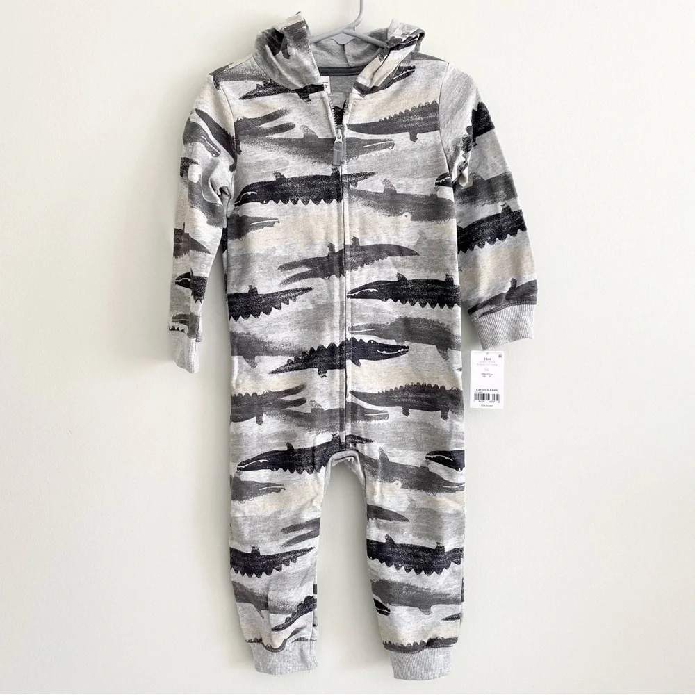 Carter’s Hooded Alligator Jumpsuit Size 24 Months